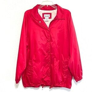 Anthony Richards Amerimark Men Red Coach Windbreaker Button Jacket Size L